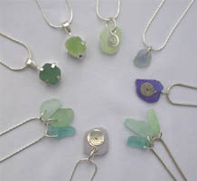 Assorted seaglass pendants